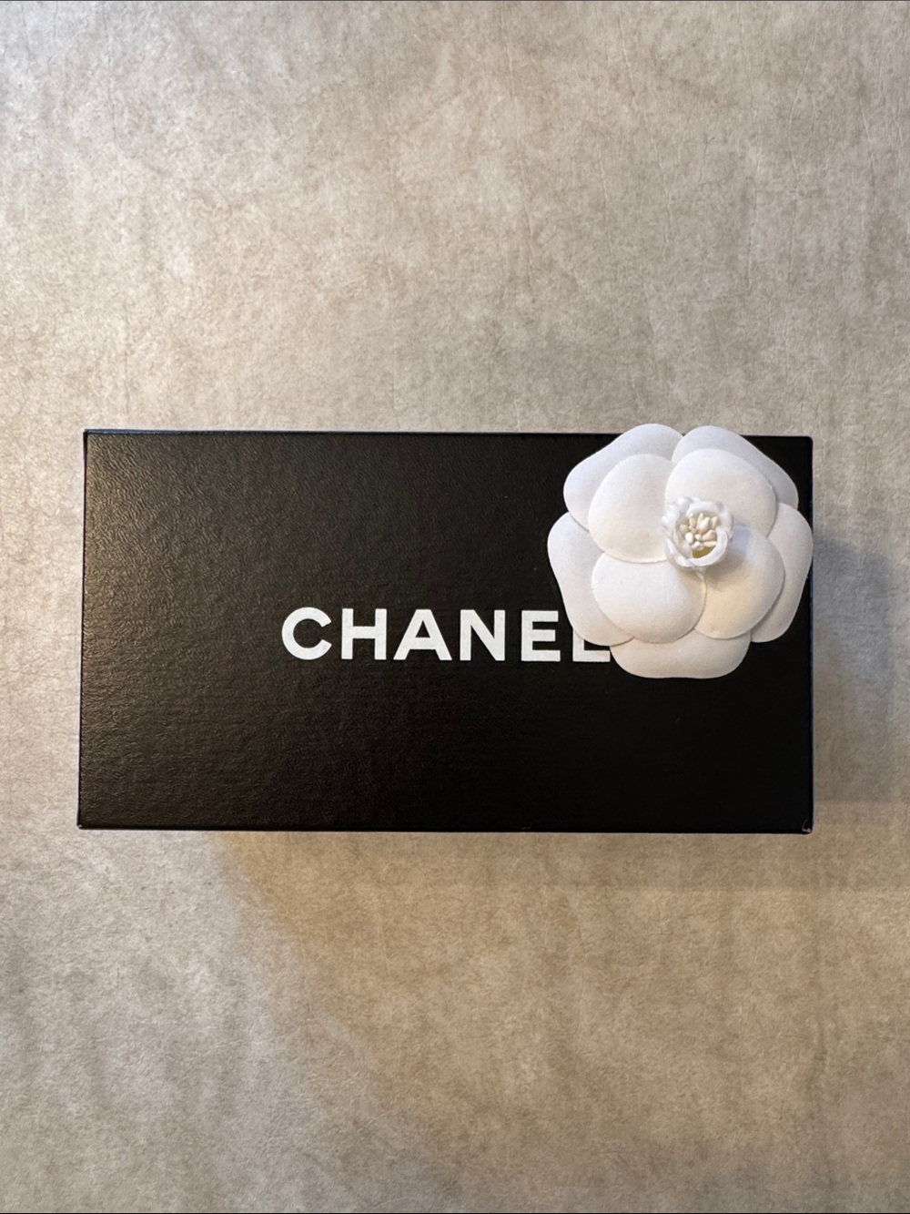 CHANEL Box with White Camellia Sticker